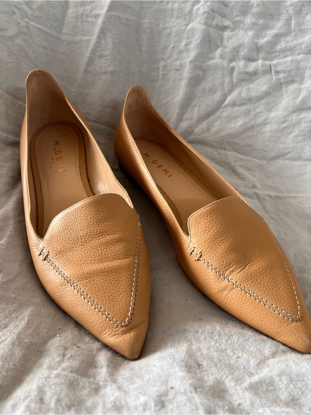 M. GEMI. Leather pointed toe flats